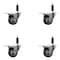 Service Caster 3'' Thermoplastic Rubber Swivel 1'' Expanding Stem Caster Set Total Lock Brake, 4PK SCC-EXTTL20S314-TPRB-1-4 - alternate 1